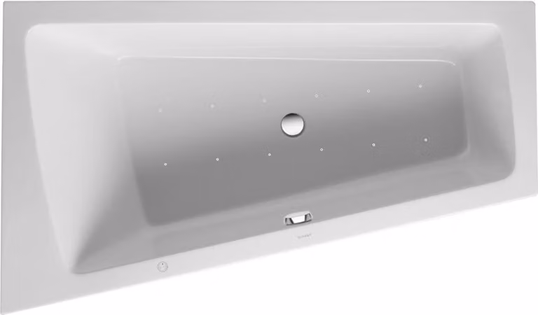 Duravit Paiova Bain à remous, à encastrer, simple dos à gauche, bâti-support, vidage et trop-plein chromés, Air-System, 1700x1000mm, 760212000AS0000, 760212000AS0000