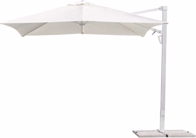 Ombrellone 3X3 Palo Laterale Bianco - Maniglia - Telo Bianco Moia
