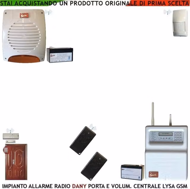 Impianto di Allarme Securvera Dany con Centrale Radio Filo Lysa Evo GSM, Sistema Anti-Jamming con Sirena Esterna Lampeggiante e 2 Radiocomandi, Colore Bianco