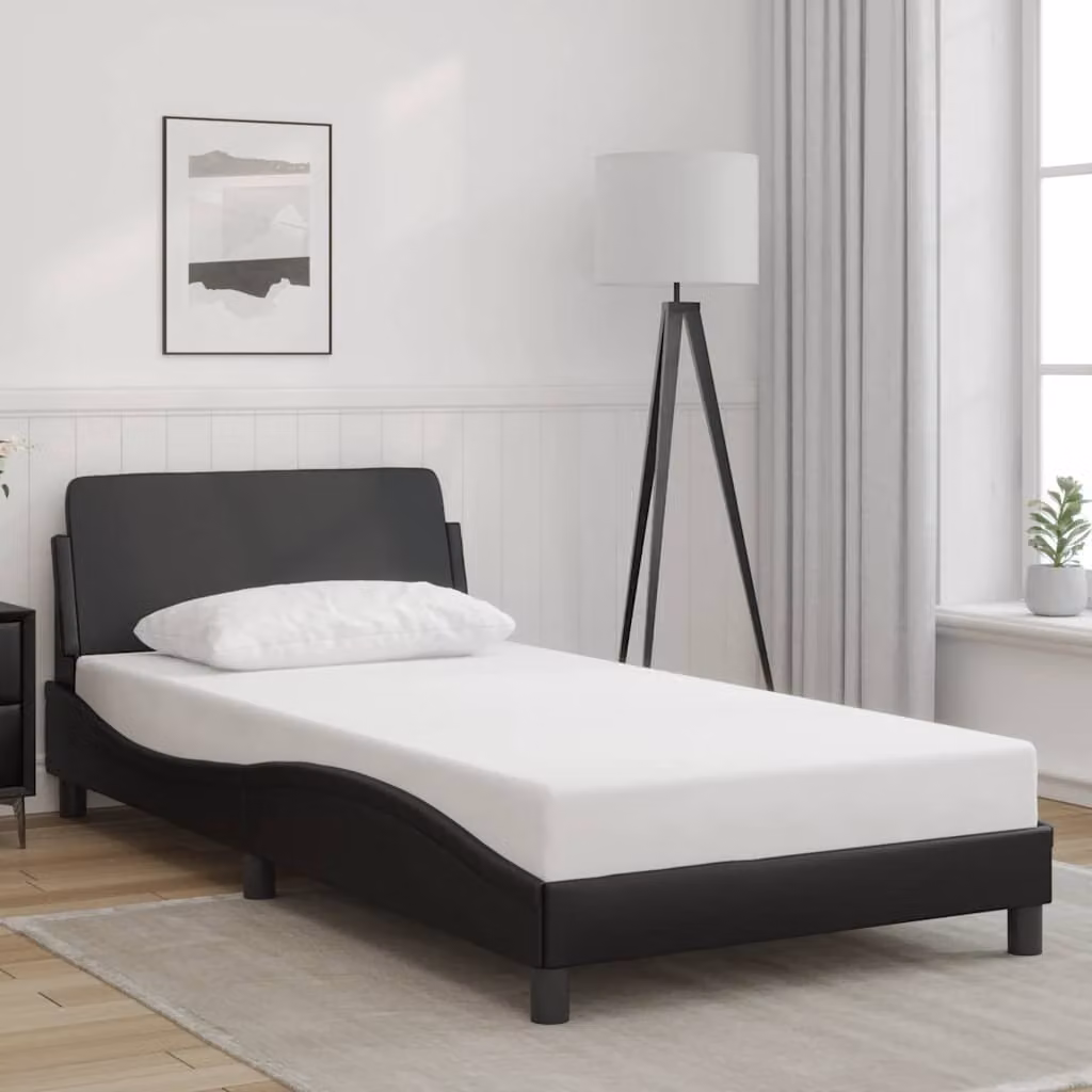 Giroletto Dover vidaXL in similpelle nero L/P/H: 190 x 90 x 105 cm