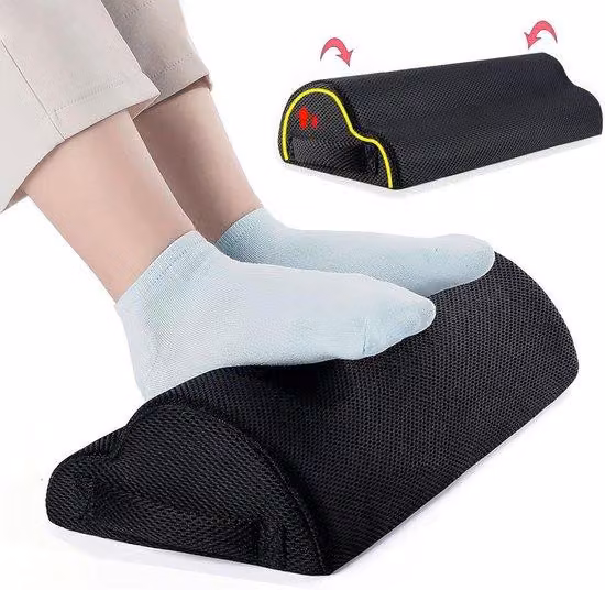 Poggiapiedi ergonomico per l'ufficio, la casa e i viaggi - cuscinetto antiscivolo per piedi e ginocchia rilassati