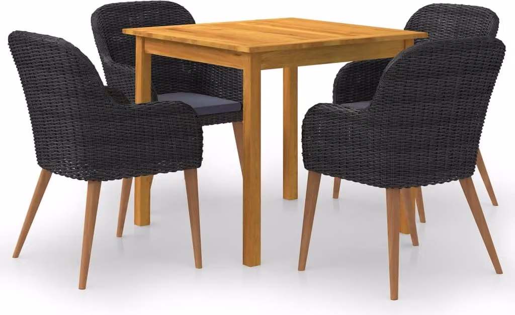 Maison Exclusive - Set da pranzo da giardino 5 pezzi nero