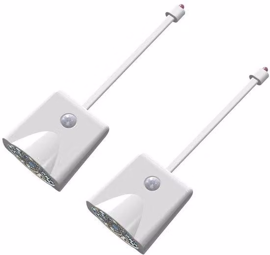 Set di 2 lampade da bagno - Lampade da comodino per il bagno - Sensore a 7 colori - Con luce di proiezione - Con sensore - Ideali per l'illuminazione del bagno