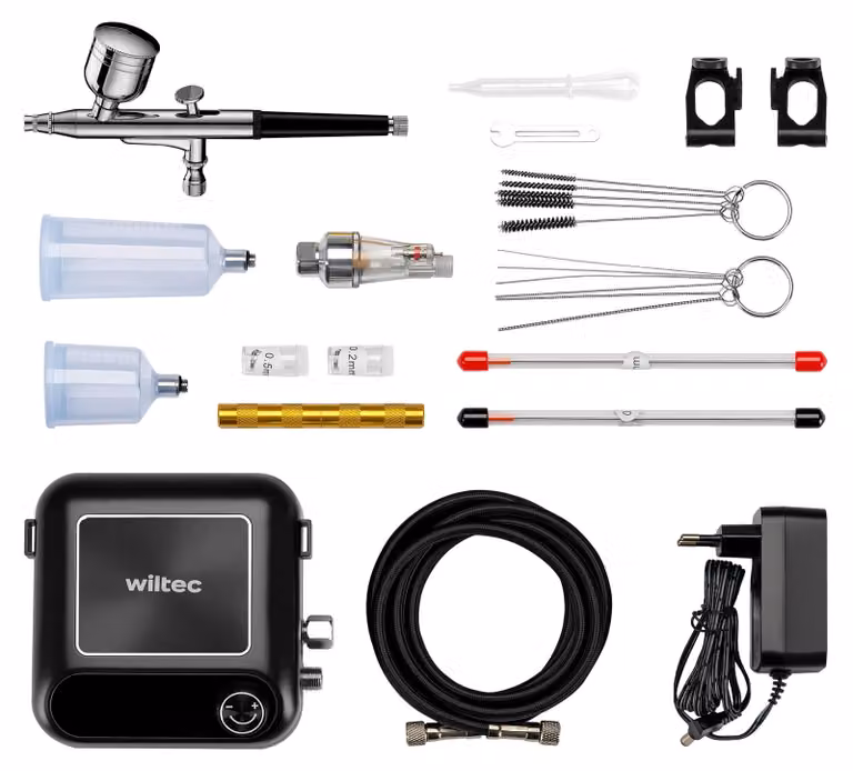 Kit compressore per aerografo - 1,5 bar, con ugello da 0,2-0,5 mm - 150 watt