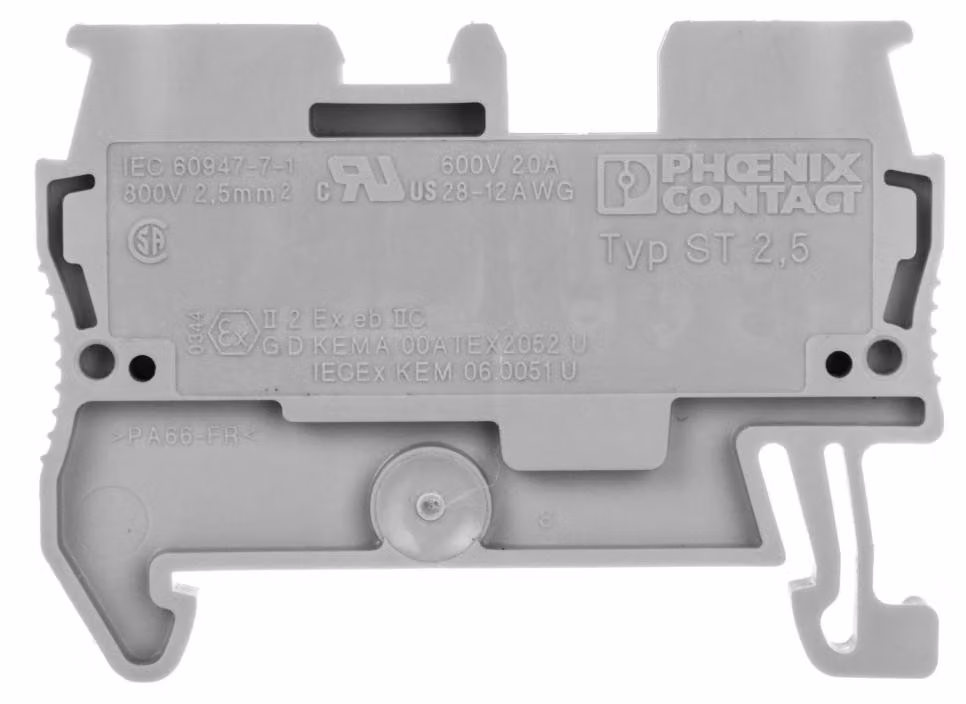 Tappo a molla di tensione 0,08-4qmm B=5,2mm grande - Morsettiera di alimentazione 5,2mm 24A ST 2,5