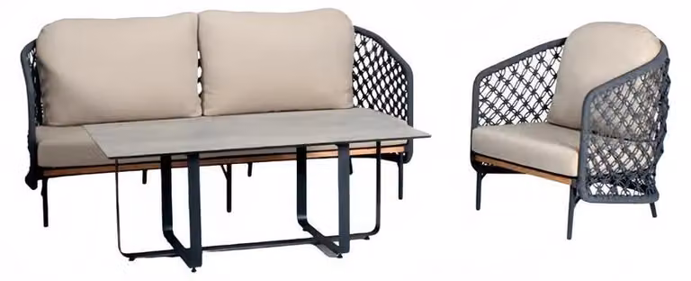 Garten Rattanmöbel Sofagarnitur Terrasse Set Möbel Balkon Outdoor Lounge 3tlg.
