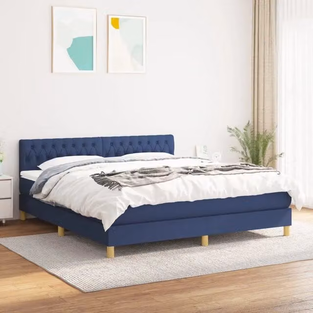 Letto Ibrido con Materasso e Giroletto a Molle vidaXL, Blu e Bianco, L/P: 180 x 200 cm – 1