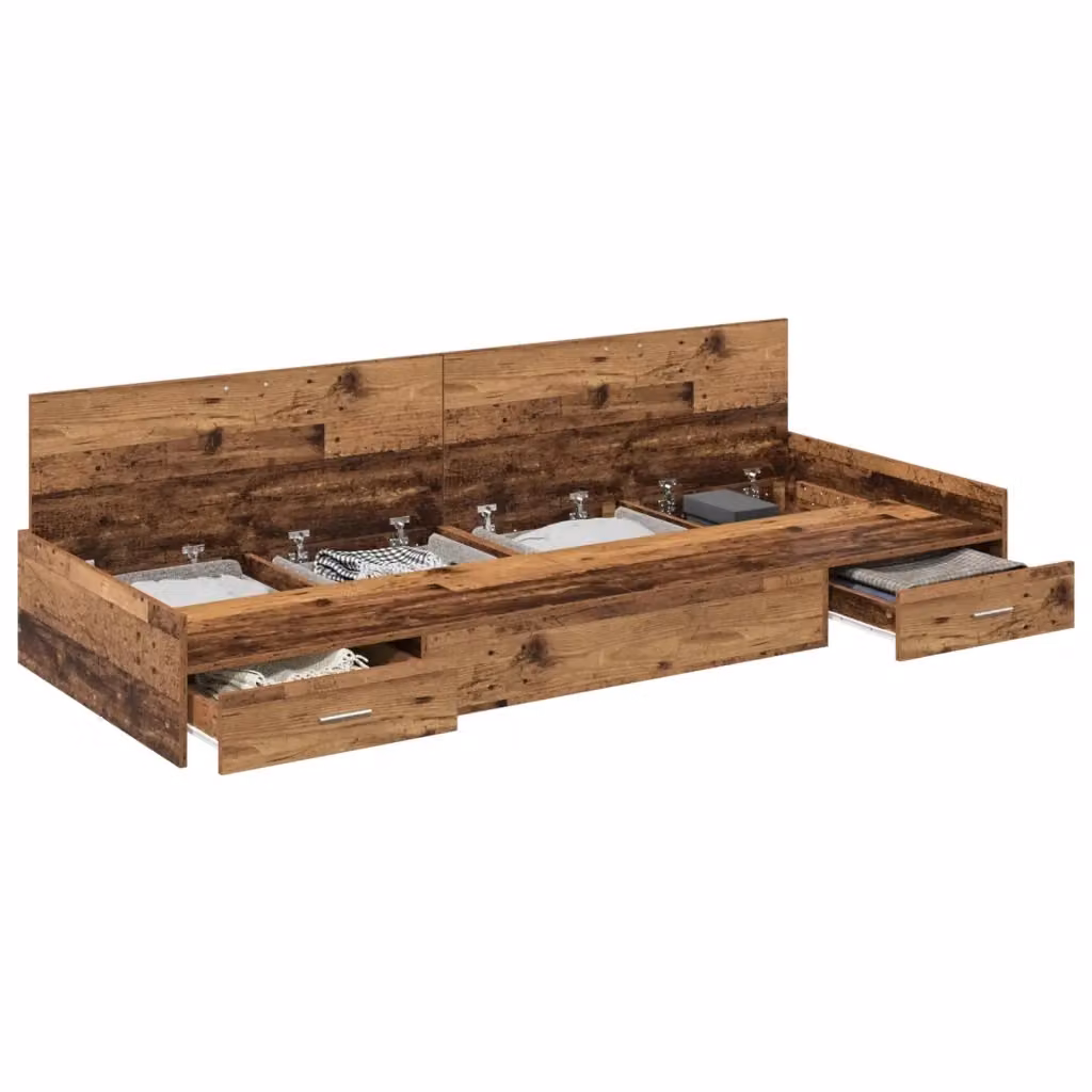 Struttura letto con cassetto vidaXL in legno di pino marrone L/P/H: 190 x 90 x 91,5 cm – 2