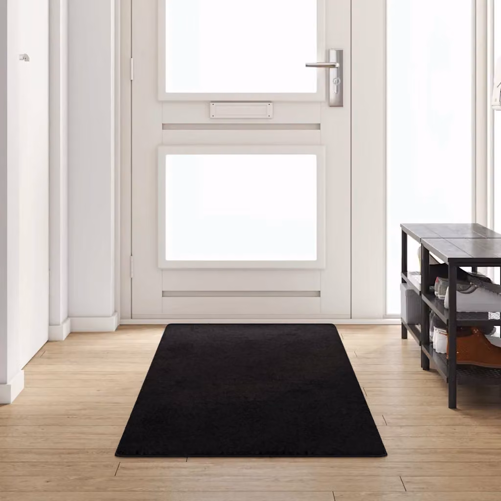 Runner in moquette vidaXL nero, moderno e antiscivolo, 80 x 300 cm, 100% polipropilene tuftato a mano