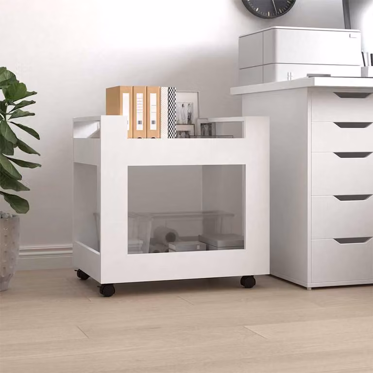 Carrello per Scrivania vidaXL Bianco in Legno Multistrato e MDF L/P/H: 60 x 45 x 60 cm