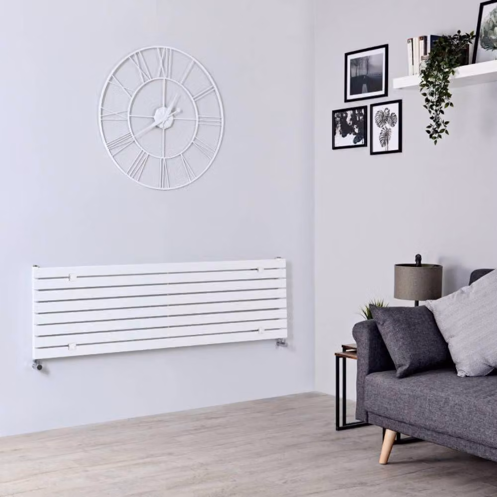 Radiatore di Design Orizzontale Bianco - 472 x 1600mm - 840W - Sloane
