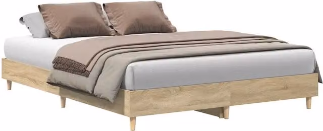 Letto matrimoniale Design In in truciolato e MDF color Rovere Sonoma, L 140 x P 200 cm