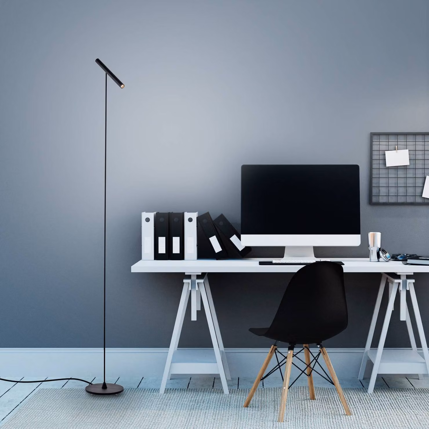 PURE Lampada da terra a LED Pure Tutua, dimmerabile, Nero, Soggiorno / Sala da pranzo, Metallo, Moderno, Lampada LED da terra