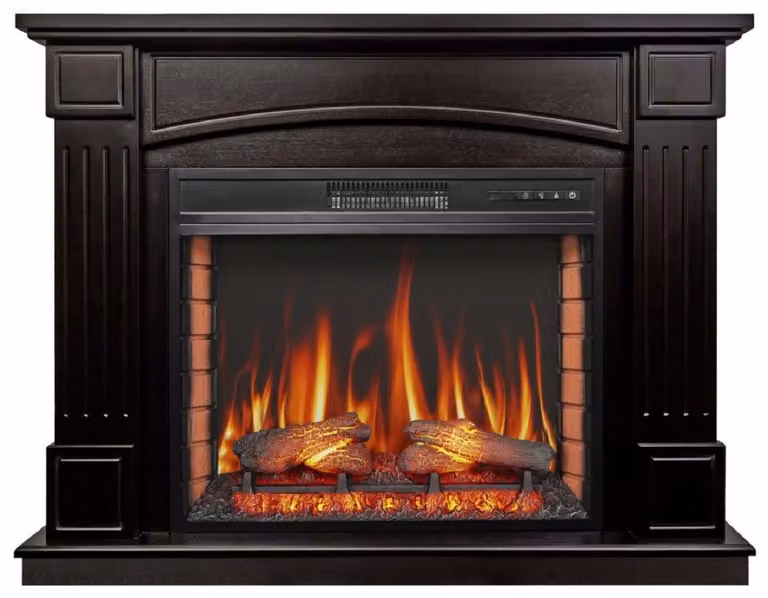 Casa Padrino Barock LED Caminetto elettrico Schwarz 114 x 34 x H. 90,3 cm