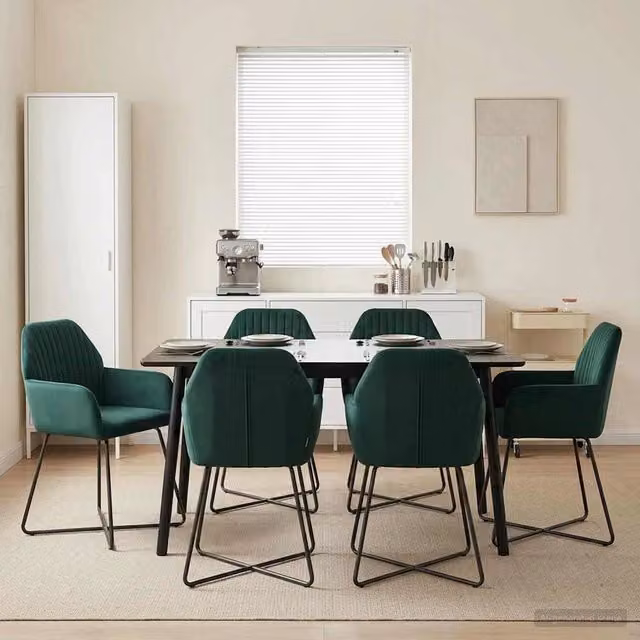 Sedie da pranzo 4 pz Velluto Verde Scuro 55 x 50 x 84 cm 3428375