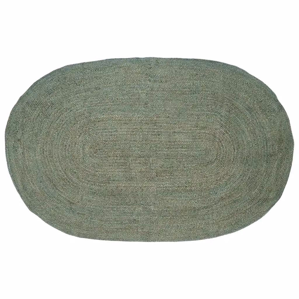 Tappeto ovale in juta moderno color verde, L: 205 cm x P: 305 cm – 2