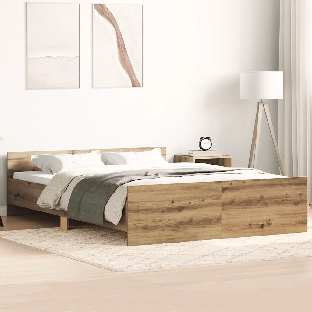 Giroletto vidaXL in legno di pino color marrone con doghe piatte, L/P/H: 203 x 153 x 50 cm