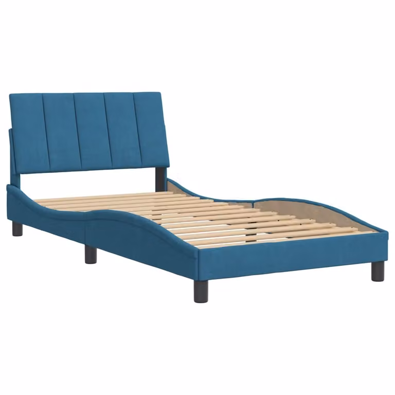Giroletto senza Materasso Hanko Blu 100x200 cm in Velluto