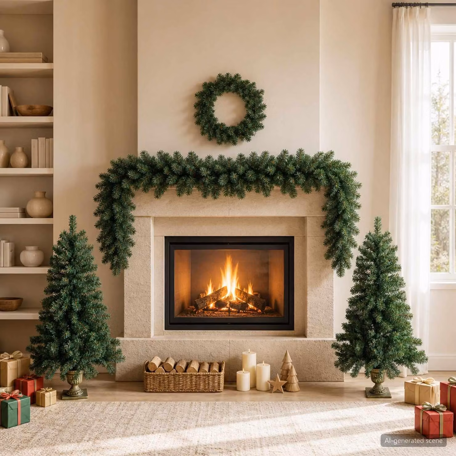 Set di mini albero di Natale, 120 cm, PVC, colore verde