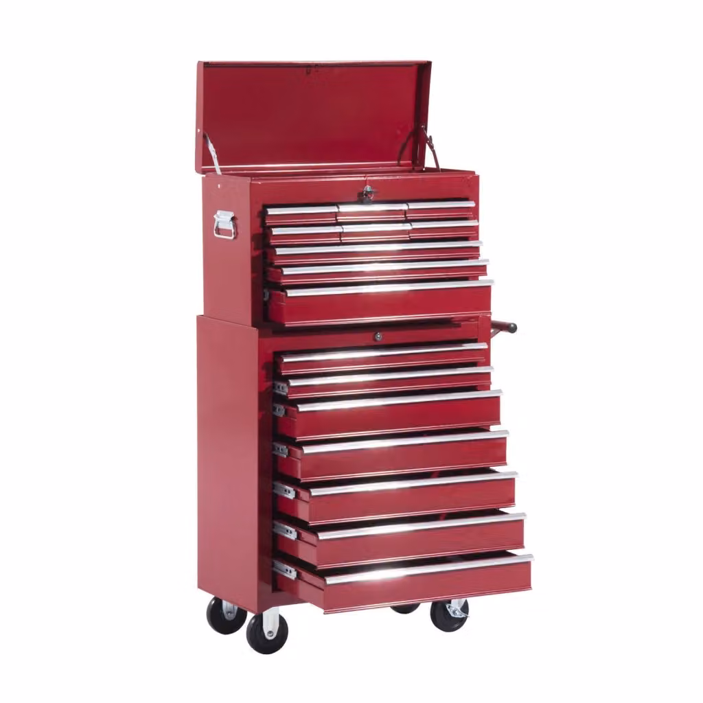 Carrello portautensili Minimal in acciaio rosso con cassetti e serratura L 61,5 cm x P 33,0 cm x H 93,0 cm – 2