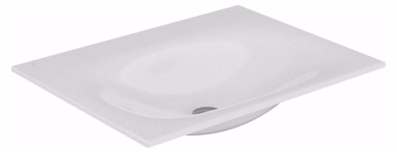 Lavabo in Vetroceramica Keuco Edition 11 705 x 538 mm senza foro per rubinetto - bianco - 31140310700