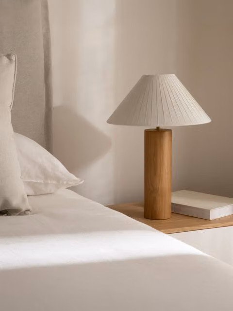Kobe lampada da tavolo in legno e tessuto beige Kenay Home H 56 x L 40 x P 40 cm – 1