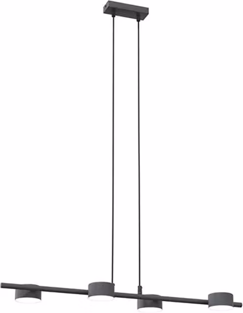 Lampadario a sospensione minimalista Cyllenius Luceart-Classic in acciaio nero con 4 luci GX53