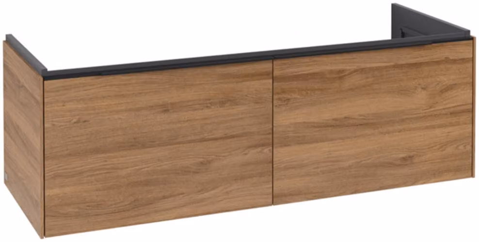 Villeroy & Boch Subway 3.0 armoire sous lavabo, éclairage LED, 2 tiroirs, lavabo au centre, 1272x429x478mm, C601L1RH, C601L1RH