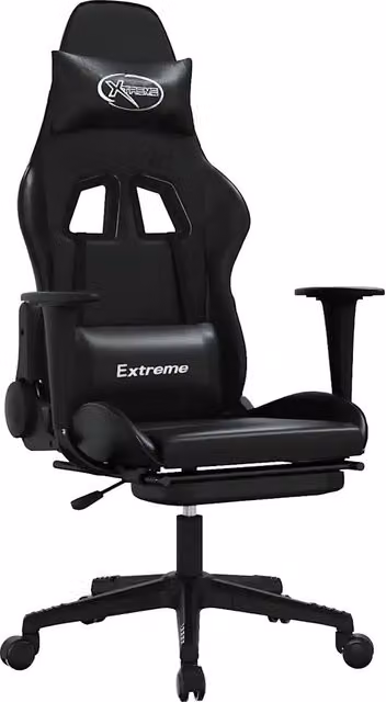 Sedia da Gaming DESIGN IN Nera in Similpelle con Poggiatesta e Ruote per Adulti – 1