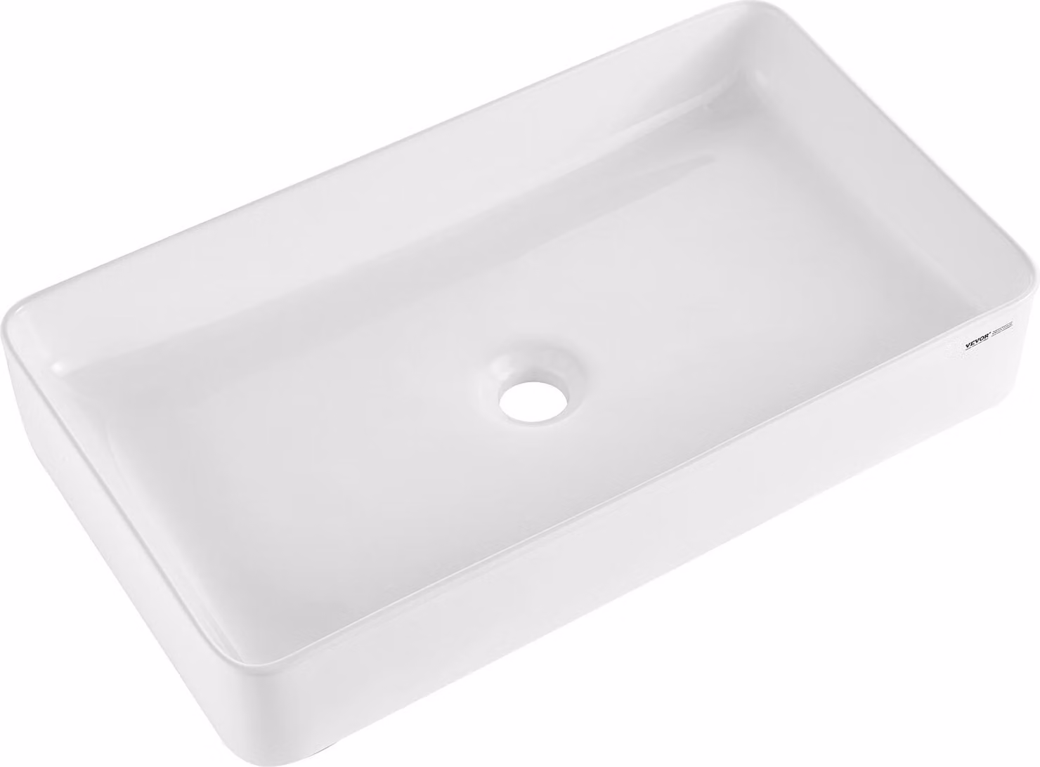 Lavabo moderno in Vetroceramica Lavabo da appoggio per il bagno Bianco 609x351x112mm