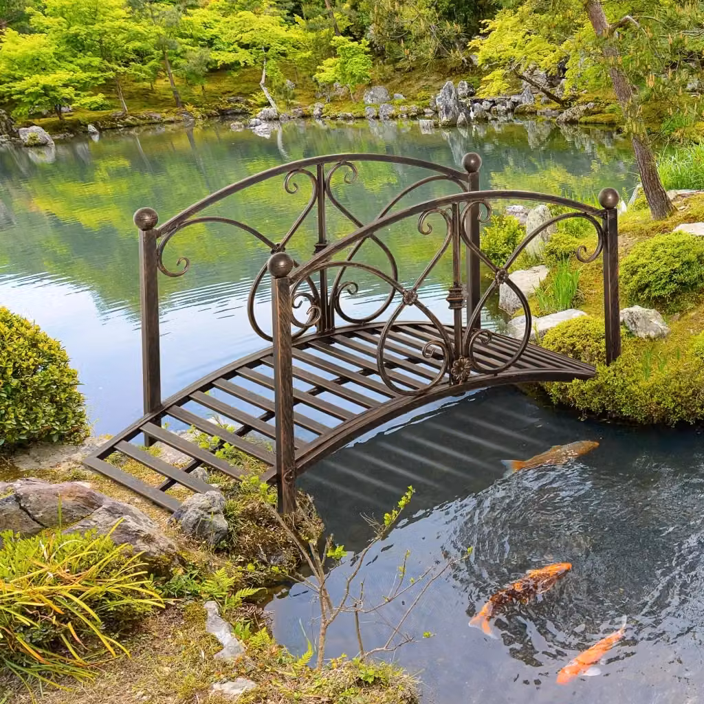 Ponticello da Giardino in Metallo GIORDANOSHOP Colore Nero e Bronzo L/P/H: 99 x 68 x 53 cm – 2
