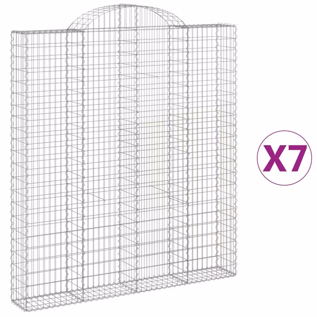Cesti Gabbioni ad Arco 7 pz 200x30x220/240 cm Ferro Zincato