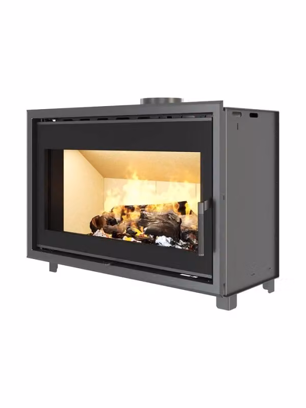 Inserto per camino a cassetta Outinfire Into in acciaio nero L: 96,4 cm, H: 62,1 cm, P: 62,1 cm – 2