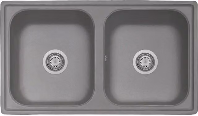 Lavello 86x50 cm 2 vasche croma Samet