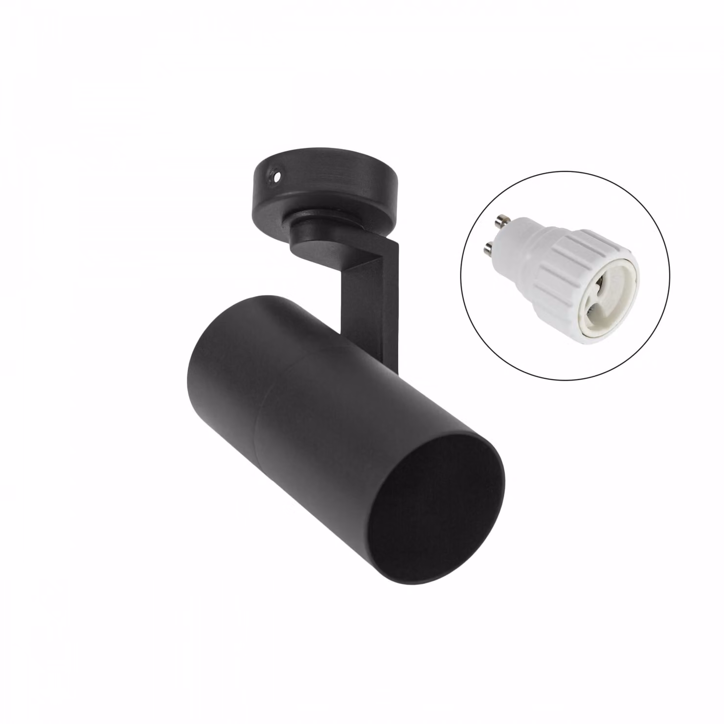 Faretto da soffitto Madara GU10 alluminio nero orientabile e girevole