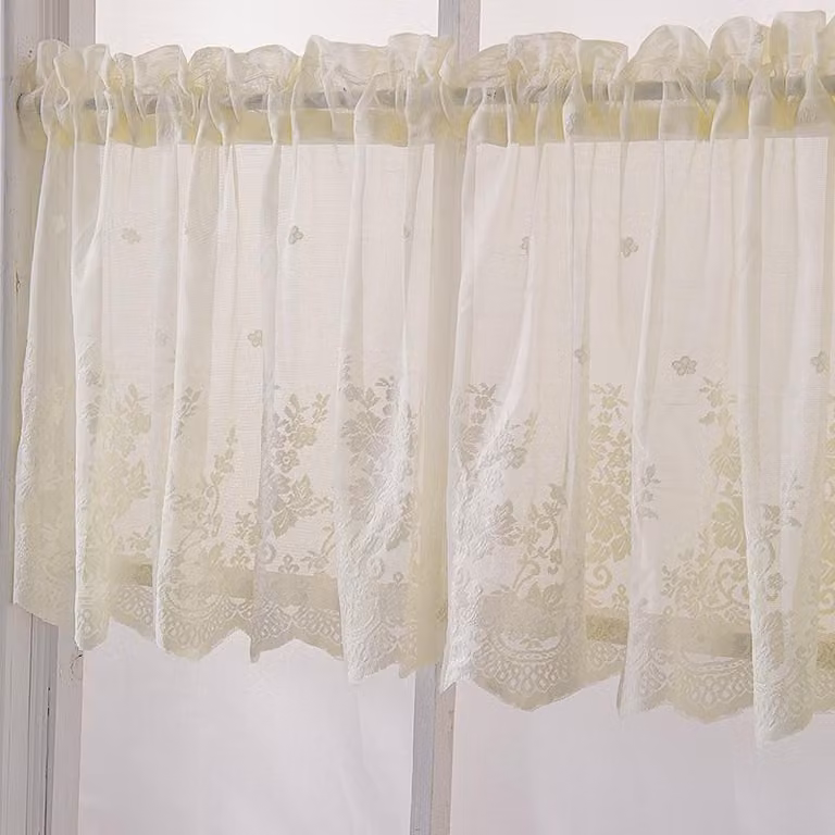INF Elegante tenda da cucina in pizzo beige