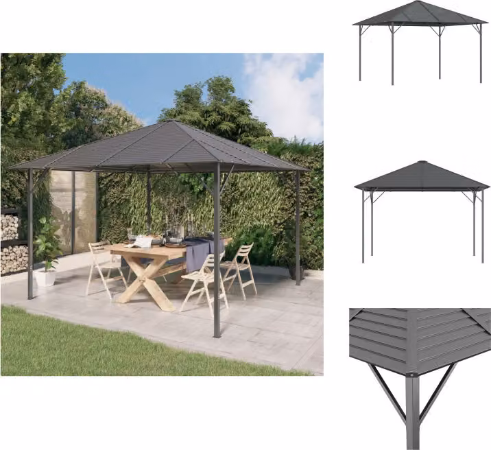 vidaXL Padiglione con tetto 3x3 m antracite - Padiglioni e tende per feste