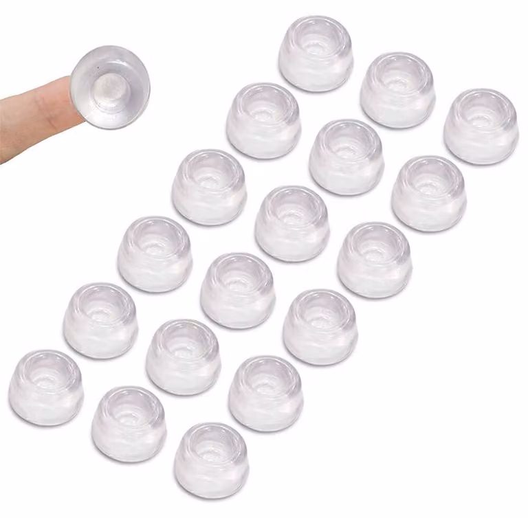Buffer elastici trasparenti, 22 mm, piedini in gomma autoadesivi per mobili, confezione da 18 pezzi