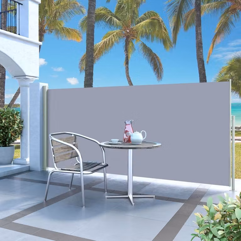 The Living Store Tenda laterale estensibile 140x300 cm Grigio