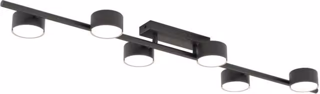 Plafoniera Loft Emibig BET nera con 6 luci GX53 in metallo