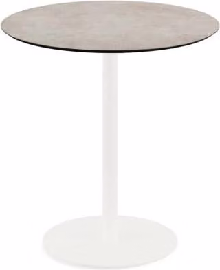 Urban - Tavolo da terrazzo, struttura bianca + piano in HPL color pietra di luna Ø70 cm, 1 pezzo