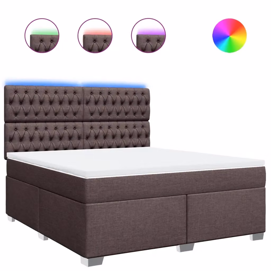 Letto Ibrido con Materasso vidaXL Marrone e Bianco L: 180 cm, P: 200 cm – 2