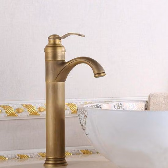Rubinetto da bagno in ottone anticato - Montaggio a filosezione, acqua calda/fredda, bronzo