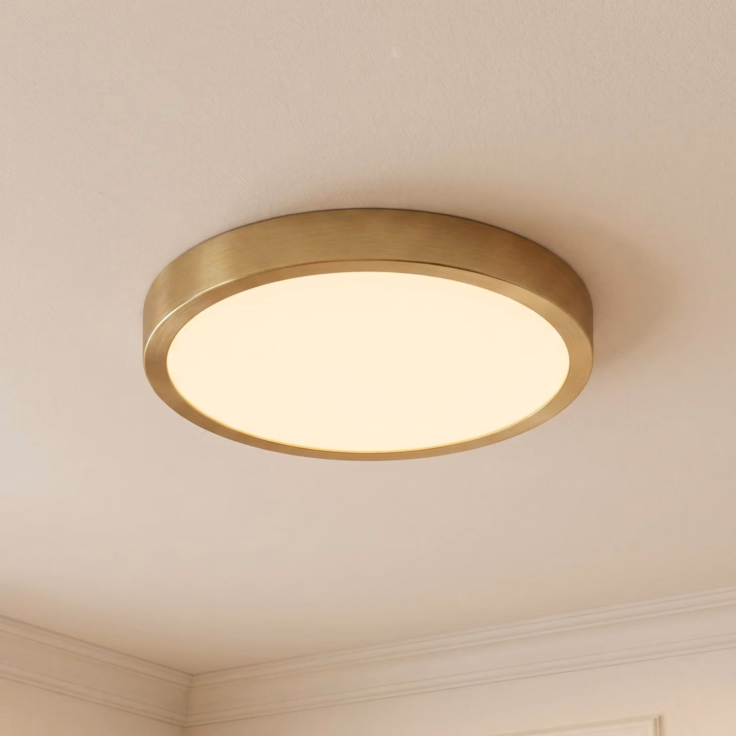 Plafoniera soffitto Sorela Lindby, dimmerabile, Ottone / Oro, Soggiorno / Sala da pranzo, Metallo, Moderno, Plafoniera