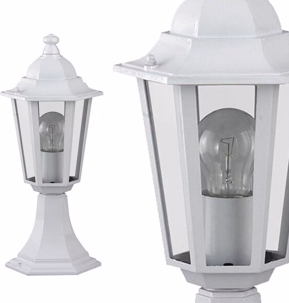 Rabalux 8205 Lampada da terra per esterni Velence, E27, bianca, rotonda, classica, ø210mm
