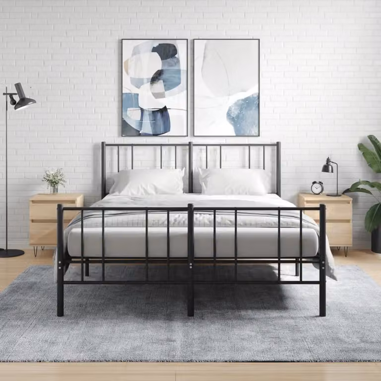 Set di 2 comodini vidaXL in legno multistrato Rovere Sonoma, colore marrone e beige, L 40 cm x P 35 cm x H 50 cm