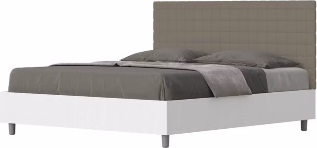 Letto Matrimoniale con Contenitore e Rete a Alzata GIORDANOSHOP L: 167 cm, P: 113 cm, H: 198 cm, Colore Beige o Grigio