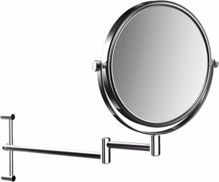 emco puree miroir de rasage et de maqu'illage, hauteur réglable, deux bras, 200mm, chrome, 109400115, 109400115