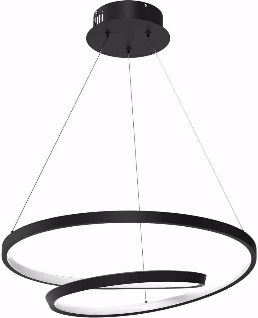Lampada a sospensione LED LUCERO bianco e nero 48W, luce bianca neutra 2400 lm, metallo, dimensioni: 90x50x50 cm, IP20, Milagro