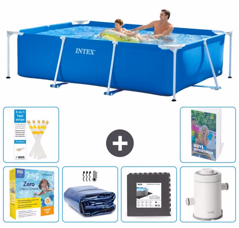 Piscina fuori terra rettangolare - 260x160x65 cm - composta da 5 elementi - modello S111
